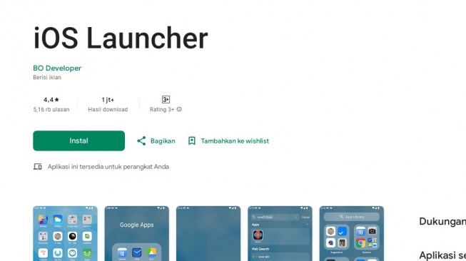 iOS Launcher. [Google Play Store]