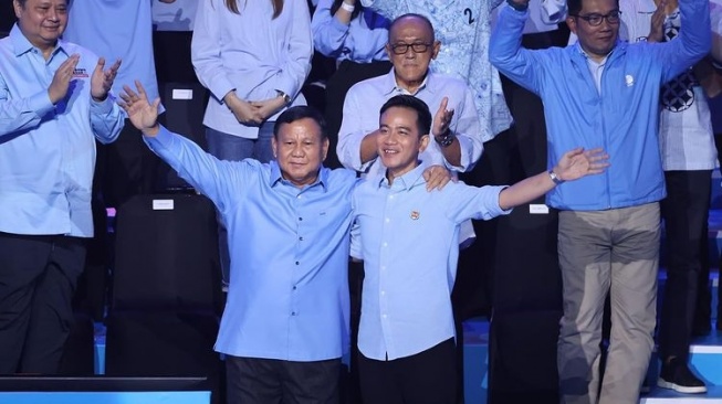 Prabowo-Gibran in the first round of the 2024 Presidential Candidate Debate.