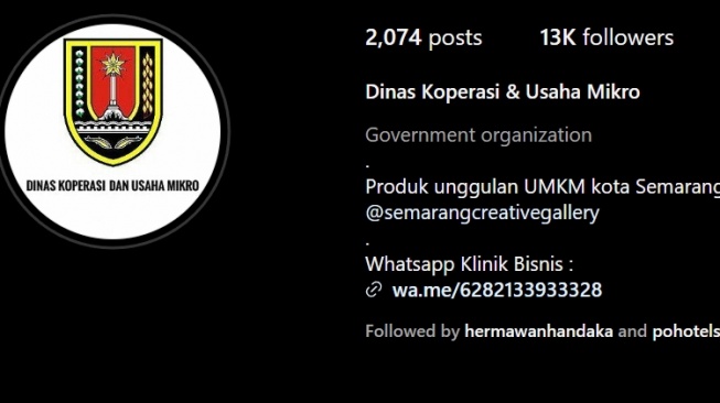 Diduga Diretas, Akun Instagram Dinkop dan UMKM Kota Semarang Tiba-tiba Gelar Promo Iphone 14 Pro