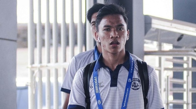 Pemain Arema FC Arkhan Fikri, yang dipanggil pelatih Timnas Indonesia Shin Tae-yong untuk menjalani pemusatan latihan (TC) di Turki sebagai persiapan Piala Asia 2023. ANTARA/HO-MO-Arema FC.