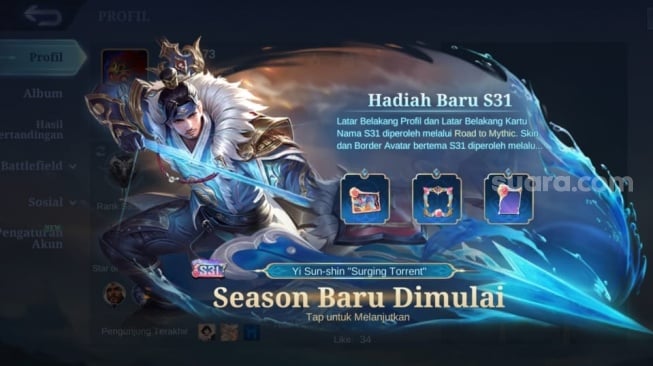 Kapan Reset Season Mobile Legends 2023? Ini Hadiah Skin Season 31