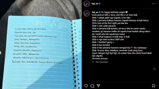 Vanessa Angel Ulang Tahun, Fuji Bongkar Isi Buku Diary Kakak Ipar: Pengingat  Buat Yang Baca