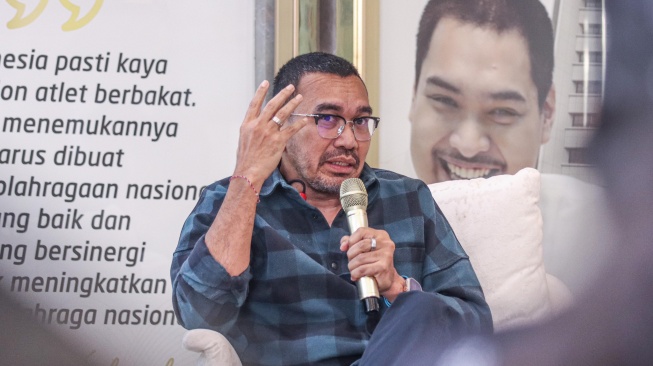 Exco PSSI, Arya Sinulingga, ketika menghadiri diskusi "Turun Minum" yang digelar PSSI Pers dengan tema 'Naturalisasi Pemain, Mereduksi atau Memotivasi' di Media Center Kemenpora, Jakarta Pusat, Kamis (21/12). [Dok. PSSI Pers]