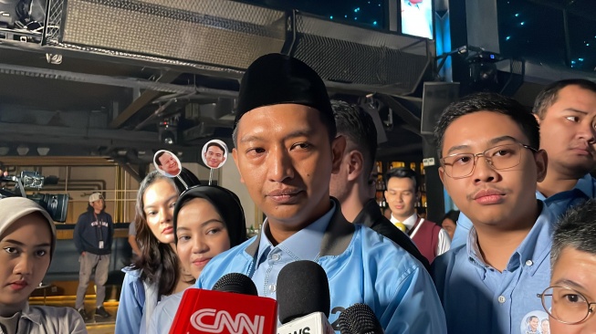 Komandan Fanta pada TKN Prabowo-Gibran, Arief Rosyid. [Suara.com/Novian] 