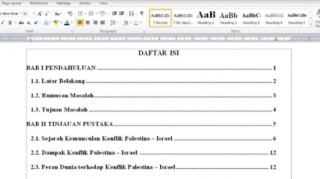 Trik Mempermudah Hidup, Begini Cara Bikin Titik-Titik Daftar Isi Otomatis!