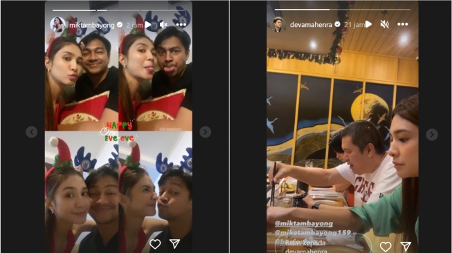 Mikha Tambayong dan Deva Mahenra rayakan natal (Instagram/@mikhatambayong)