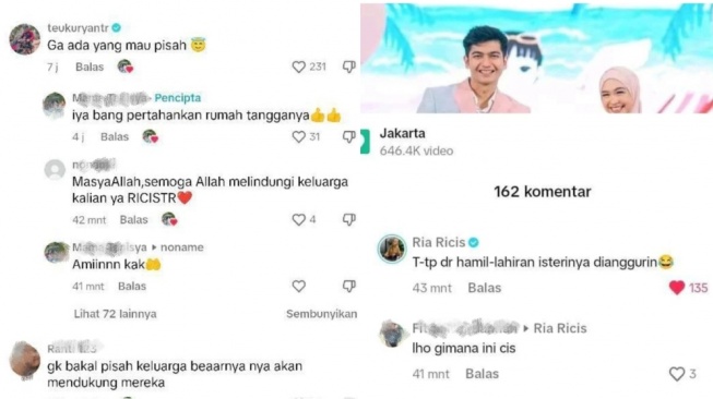 Komentar Ria Ricis dan Teuku Ryan (Instagram/@lambe__danu)