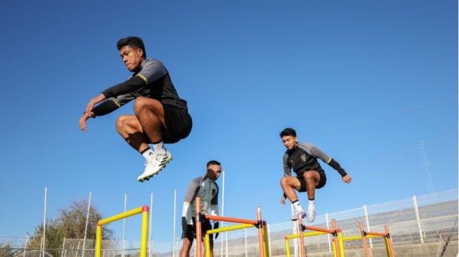 Pemain Timnas Indonesia berlatih di pemusatan latihan di Turkiye (pssi.org)