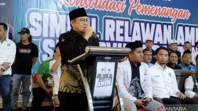 Calon Wakil Presiden (Cawapres) nomor urut 1 Muhaimin Iskandar alias Cak Imin. [ANTARA/Bagus Ahmad Rizaldi]