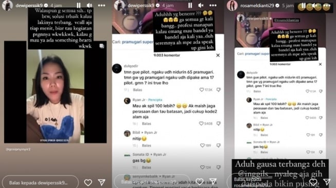 Dewi Perssik mengomentari soal pernyataan yang viral mengenai sisi gelap profesi pilot dan pramugari. [Instagram]