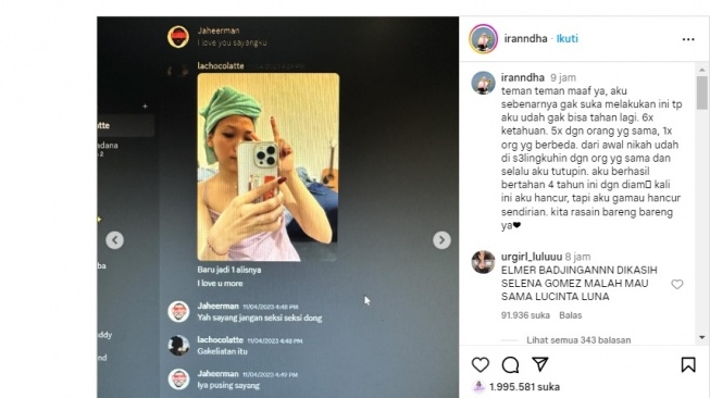 Ira Nandha pajang foto Bella Damaika, selingkuhan suaminya [Instagram]