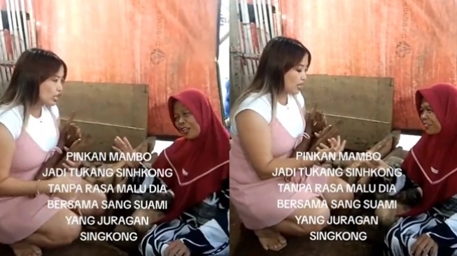 Potret Pinkan Mambo Jualan Singkong (tiktok/@aryankhanone)