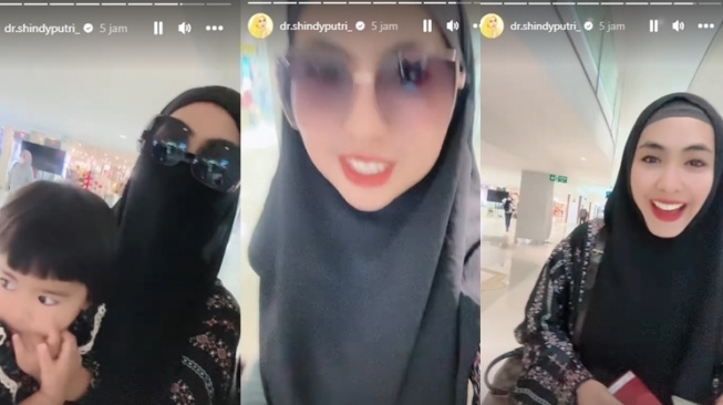 Potret Ria Ricis dan Teuku Ryan berangkat umrah (Instagram/dr.shindyputri_)