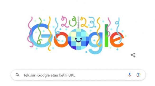 Google Doodle Merayakan Malam Tahun Baru 2023