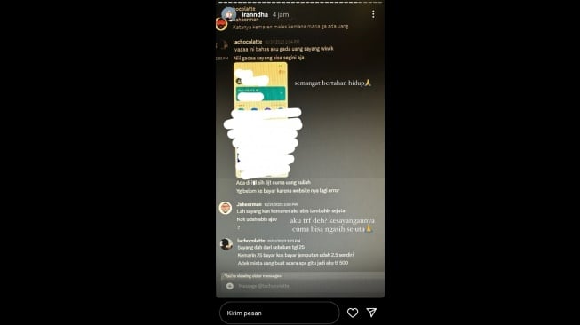 Ira Nandha bongkar perselingkuhan Elmer Syaherman dan Bella Damaika (Instagram/@iranndha)