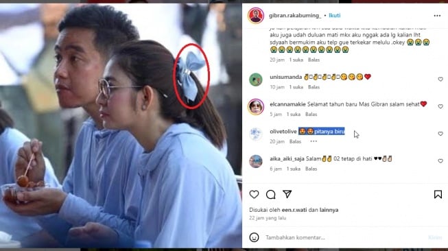 Foto Gibran dan Selvi Ananda Makan Cilok Viral, Netizen Fokus ke Pita Biru