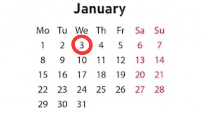 Tanggal 3 Januari 2024 Hari Apa? Heboh sampai Viral di TikTok