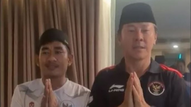 Momen Shin Tae-yong ucap Selamat Lebaran. (TikTok/seo_jeongseok)