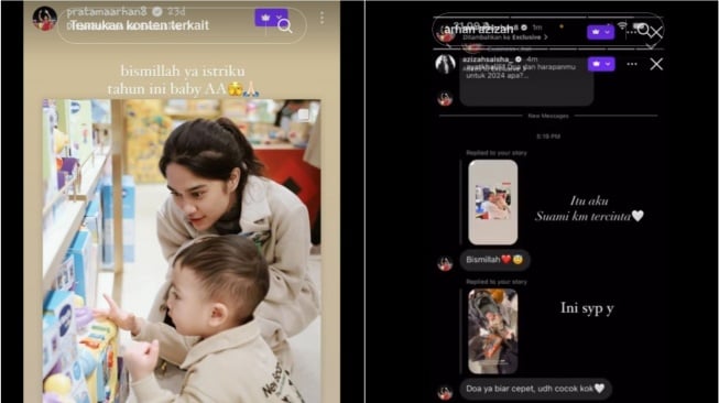 Pratama Arhan kode ingin memiliki anak kandung bersama Azizah Salsha (TikTok/@zize_arhan)