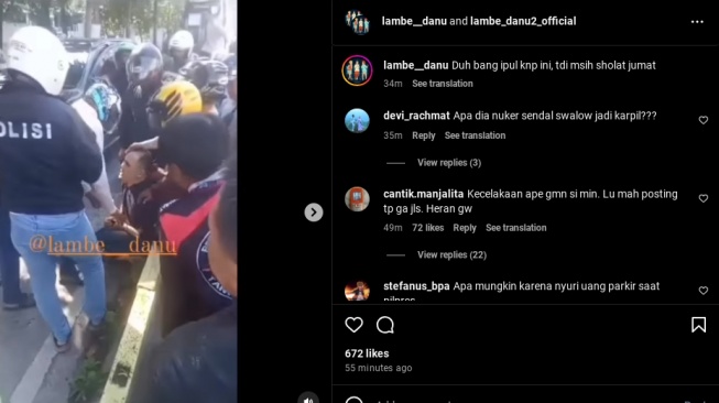 Tangkapan layar video Saipul Jamil diduga ditangkap di pinggir jalan karena narkoba.  (Instagram/@lambe__danu)