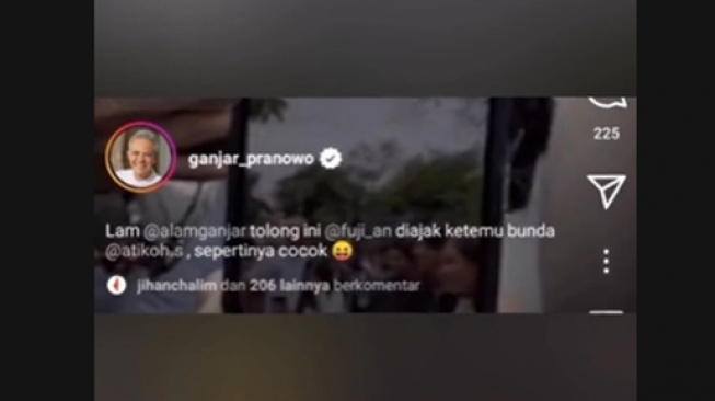 Caption Ganjar Pranowo sebelum diubah (TikTok)