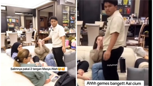 Aaliyah Massaid kecup tangan Thariq Halilintar (TikTok/@people_strong2)