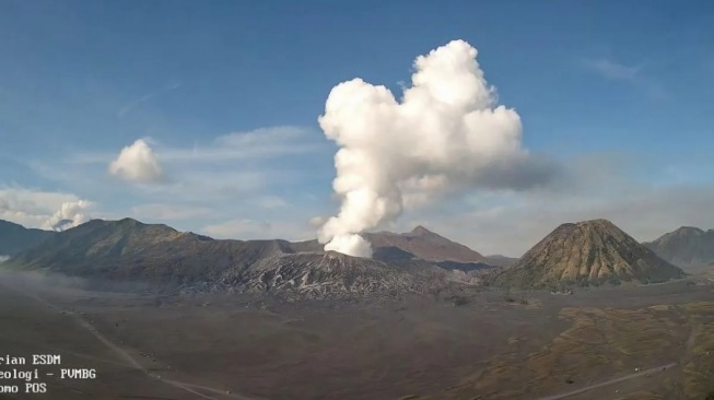 Gunung Bromo Keluarkan Asap Putih Setinggi 700 Meter, PVMBG: Suhu Dasar Kawah Sedang Tinggi