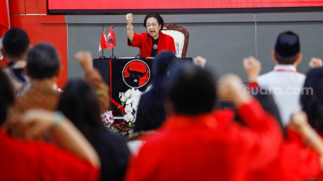 Kobaran Semangat Megawati Saat Pidato Politik Di HUT PDIP