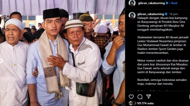 Ekspresi Gibran Dipeluk Bapak-bapak Saat Diajak Foto Curi Perhatian. [Instagram/gibran_rakabuming]