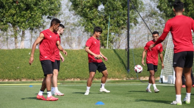 Indonesian National Team players during training (pssi.org)