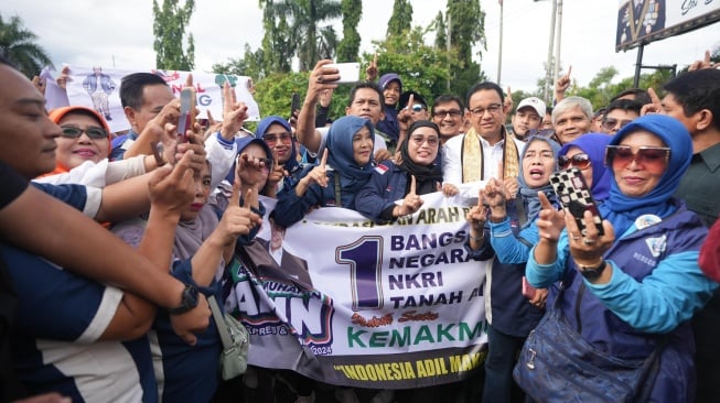 Anies Baswedan di Lampung, Minggu (14/1/2024). (Dok: Amin)