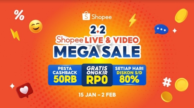 Penuhi Kebutuhan Awal Tahun di 2.2 Shopee Live & Video Mega Sale