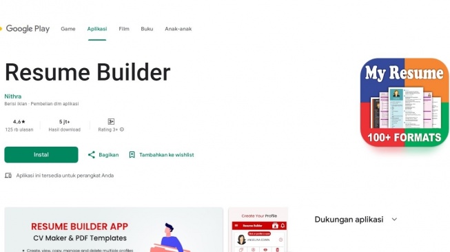 Resume Builder. [Google Play Store]