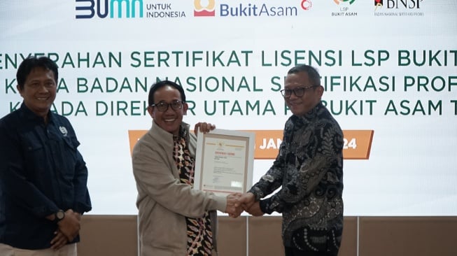 Terima Lisensi BNSP, LSP Bukit Asam Bisa Jalankan Uji Kompetensi Mandiri