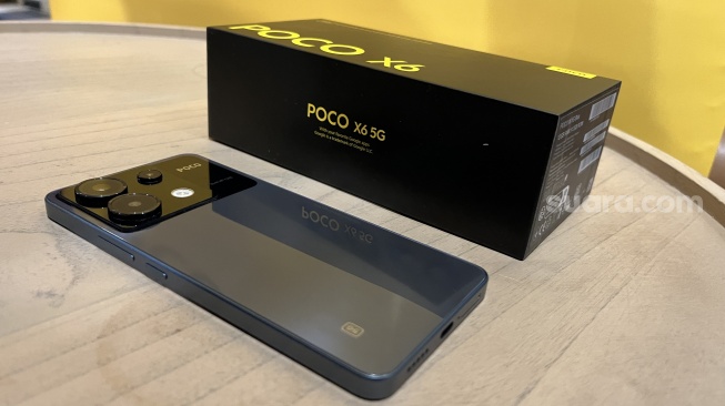 Poco X6 5G dikenalkan ke Indonesia pada Selasa (16/1/2024). [Suara.com/Dicky Prastya]