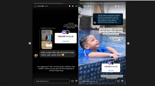 Fuji santai ditegur fans soal konten eksklusifnya (instagram)