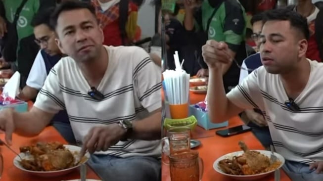 Raffi Ahmad makan sederhana di warteg. (Instagram/ @rumpi_gosip)