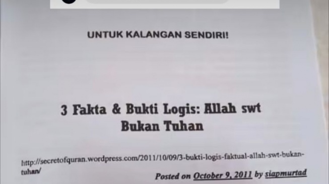 Selebaran Sesat Berisi Penistaan Agama Disebar di Tebet, Warga Diminta Waspada