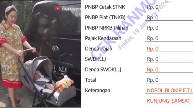 Mobil yang diduga milik Denise Chariesta diblokir samsat (Youtube/denise chariesta, Cek Ranmor)