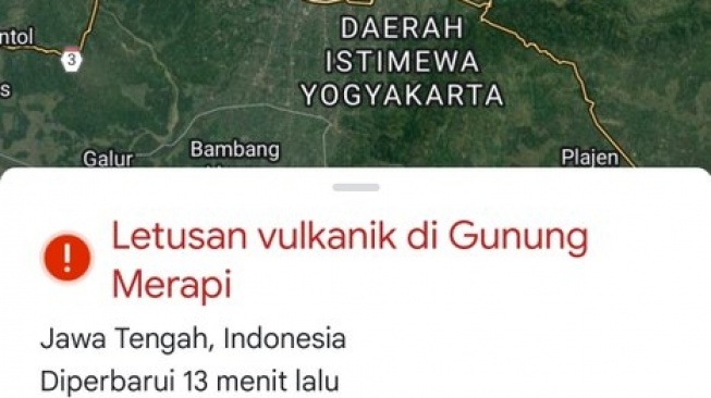 Muncul Notifikasi Letusan Vulkanik Gunung Merapi di Google Maps, Netizen Geger!