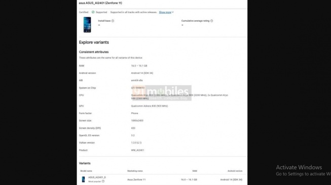 Zenfone 11 muncul di Konsol Google Play. [Gizmochina] 