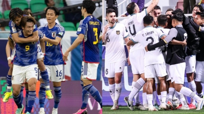 Kolase foto timnas Indonesia dan Jepang (the-afc.com)