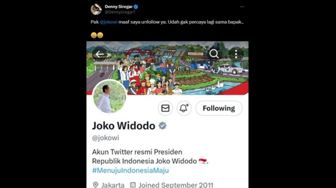 Denny Siregar Unfollow Akun X Jokowi, Warganet: Nanggung Bang, Gak Diblokir Sekaligus!