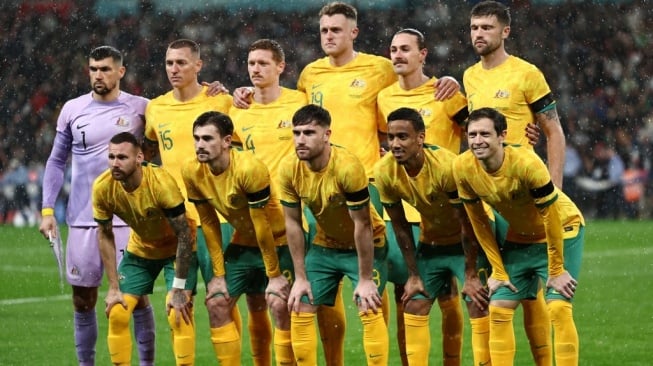 Para pemain Timnas Australia. [HENRY NICHOLLS / AFP]