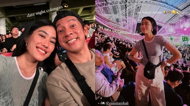 Potret Artis Menonton Konser Coldplay di Singapura (Instagram/@alikaislamadina)