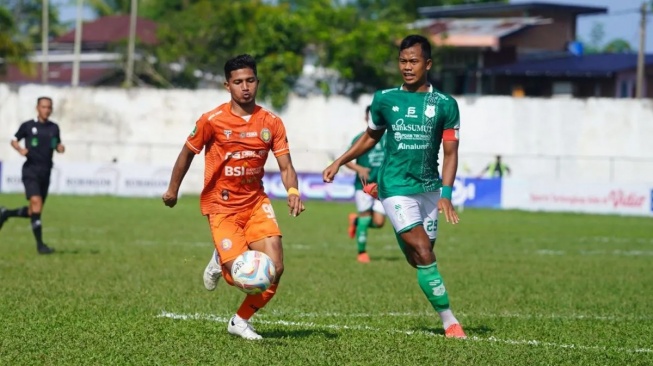 Laga Persiraja vs PSMS Medan. [Antara]