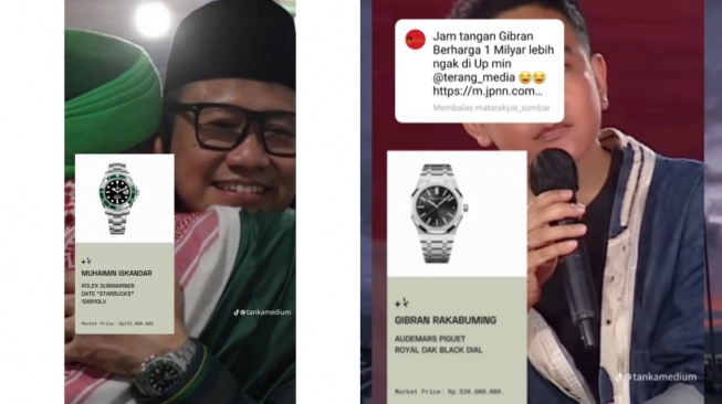 Beda Respons Publik Soal Jam Mahal Gibran dan Cak Imin: Pengusaha Vs Ketum Partai