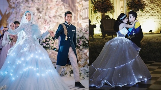 Berakhir Cerai, Ria Ricis dan Rachel Vennya Sama-sama Nikah Pakai Gaun Cinderella