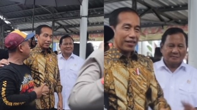 Viral Reaksi Prabowo Ketika Melihat Warga Pose 2 Jari, Saat Berfoto dengan Jokowi: Ini Baru Disebut Etika