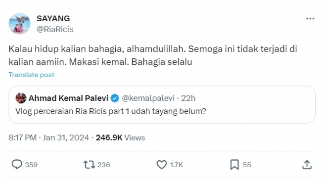 Kontroversi Kemal Palevi (Twitter/kemalpalevi)